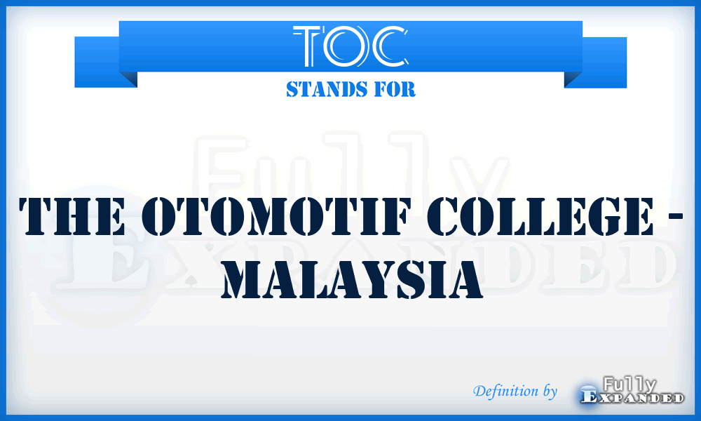 TOC - The Otomotif College - Malaysia