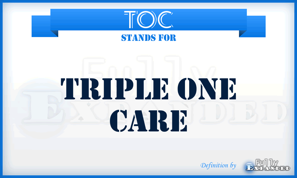 TOC - Triple One Care