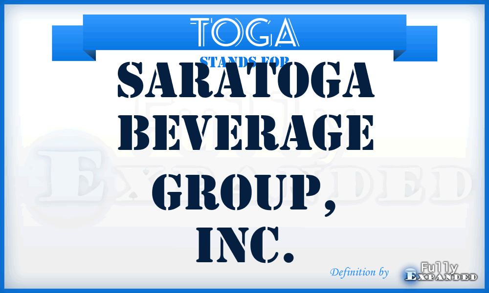 TOGA - Saratoga Beverage Group, Inc.