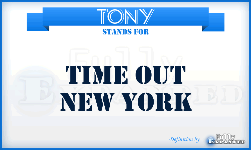TONY - Time Out New York