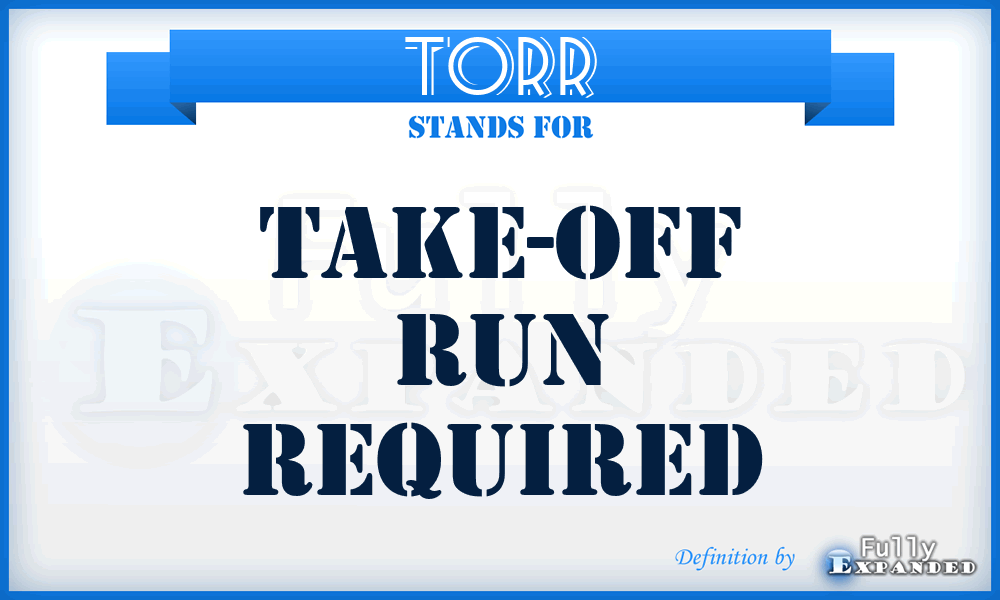 TORR - take-off run required