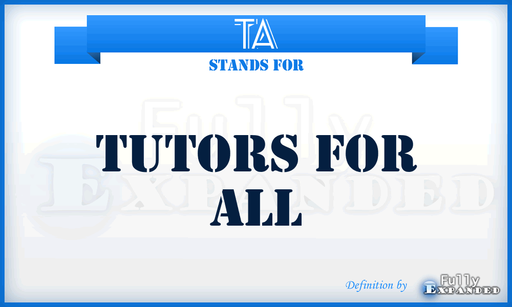 TA - Tutors for All
