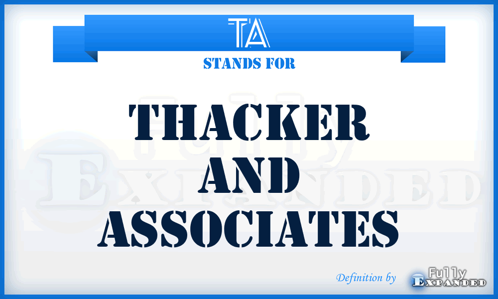 TA - Thacker and Associates