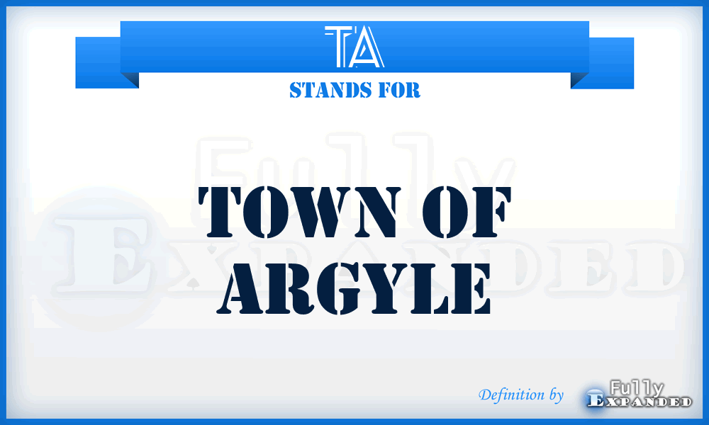 TA - Town of Argyle