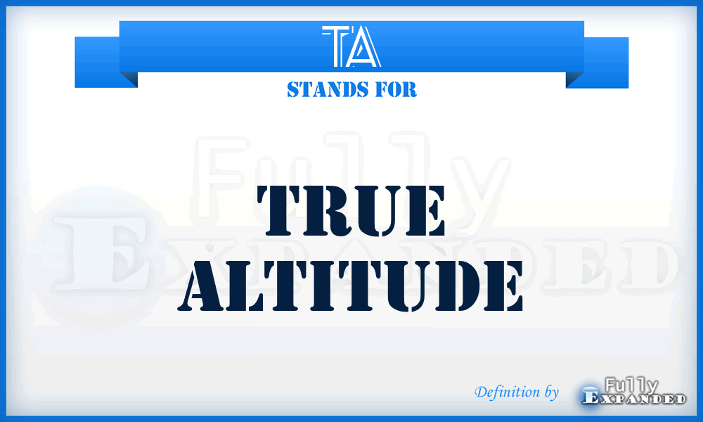 TA - True Altitude