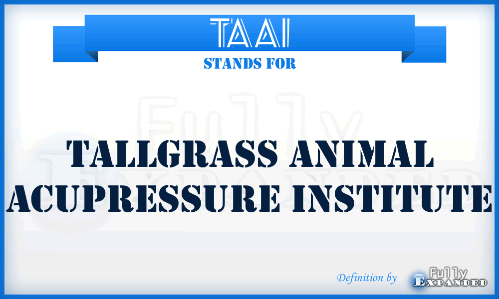 TAAI - Tallgrass Animal Acupressure Institute