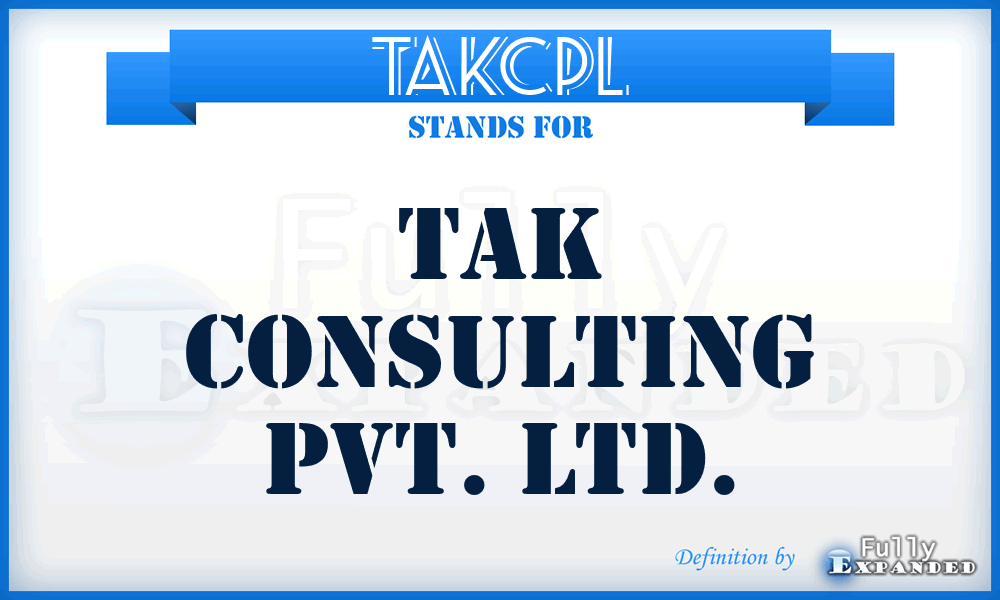 TAKCPL - TAK Consulting Pvt. Ltd.