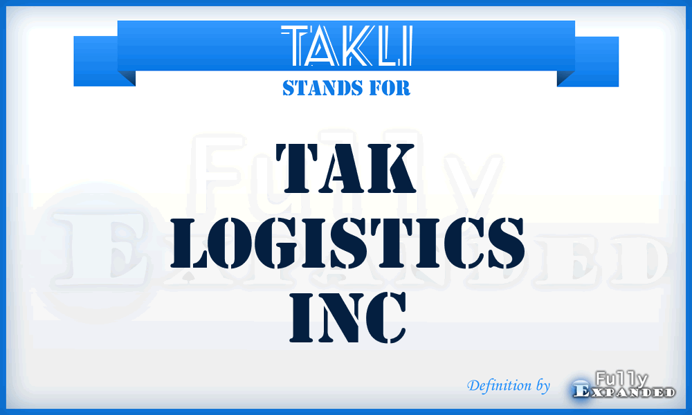 TAKLI - TAK Logistics Inc