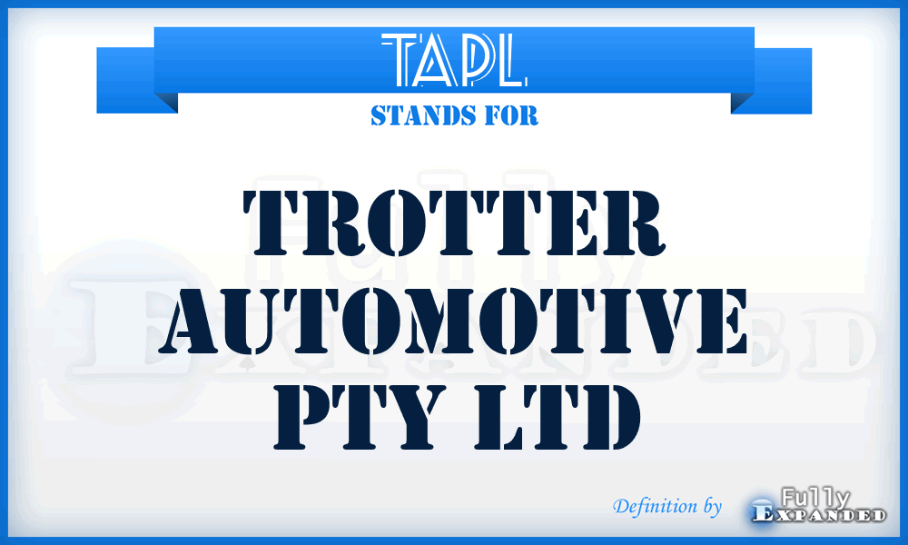 TAPL - Trotter Automotive Pty Ltd