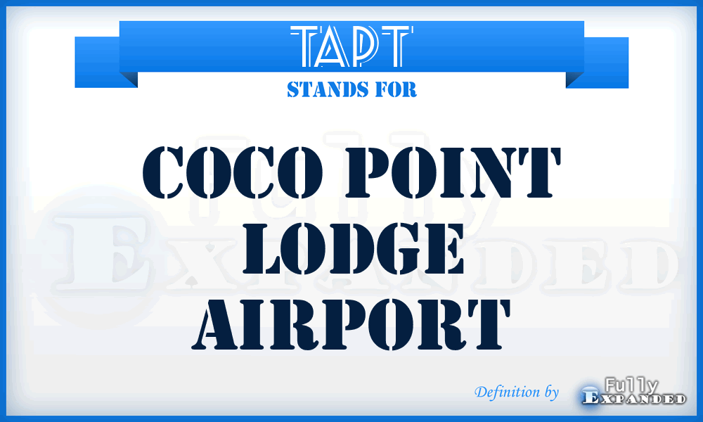 TAPT - Coco Point Lodge airport
