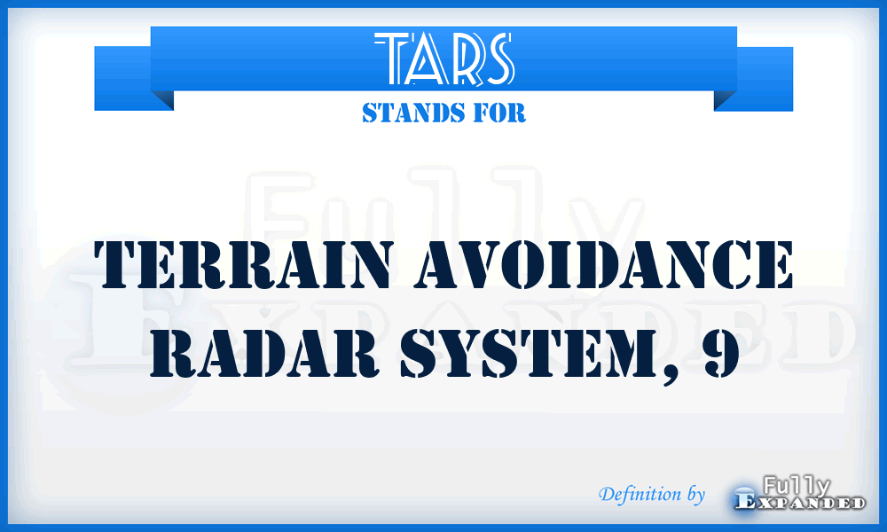 TARS - terrain avoidance radar system, 9