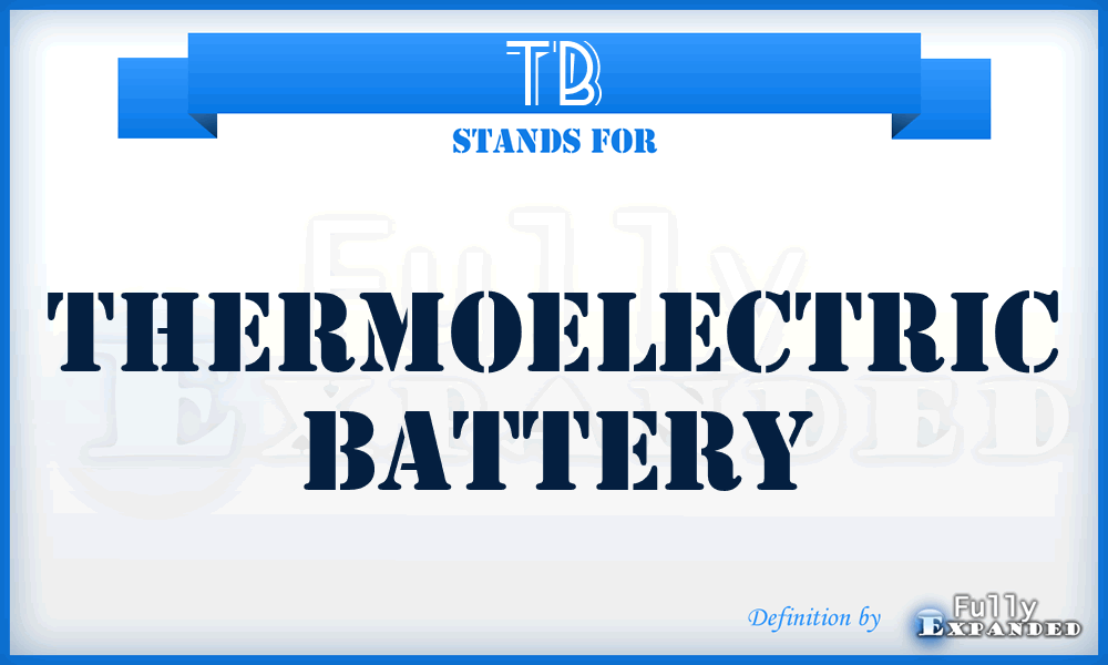 TB - Thermoelectric Battery