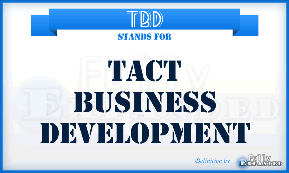 TBD - Tact Business Development