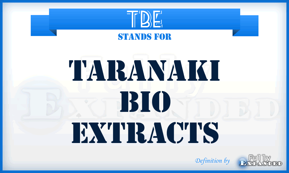 TBE - Taranaki Bio Extracts