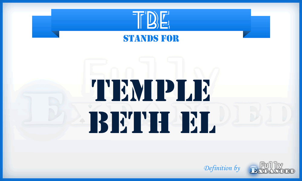 TBE - Temple Beth El