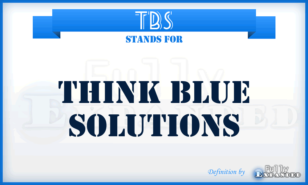 TBS - Think Blue Solutions