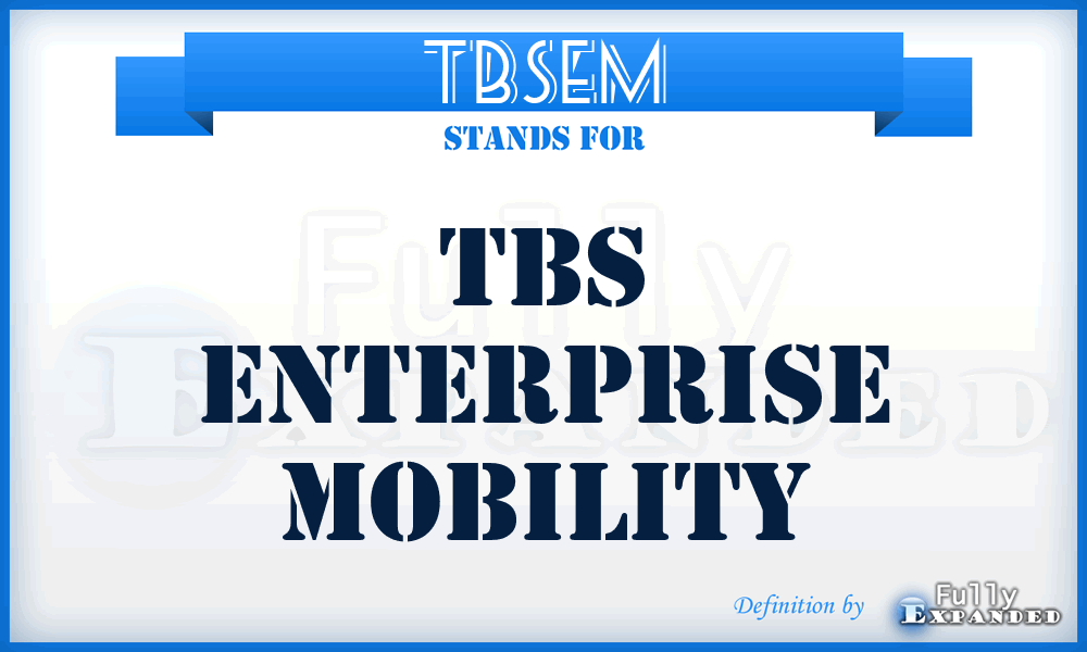 TBSEM - TBS Enterprise Mobility