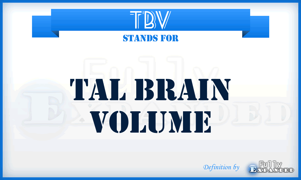 TBV - tal Brain Volume