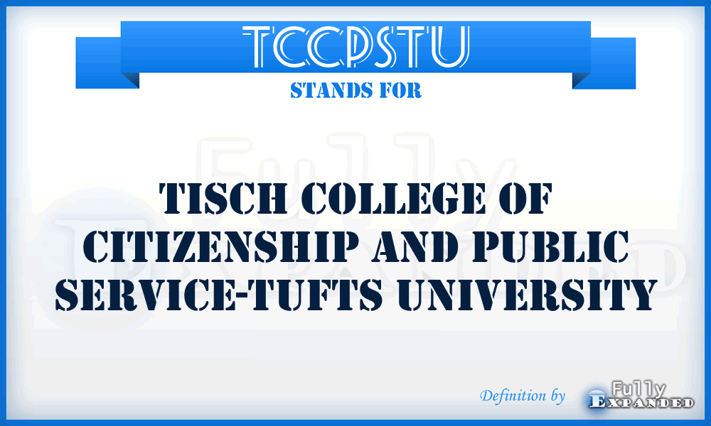 TCCPSTU - Tisch College of Citizenship and Public Service-Tufts University