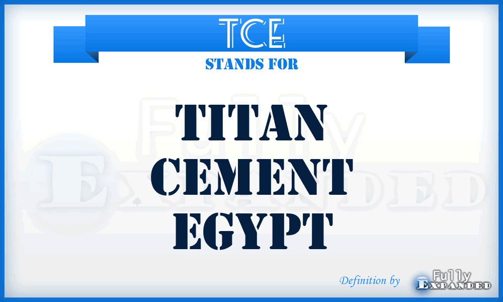 TCE - Titan Cement Egypt