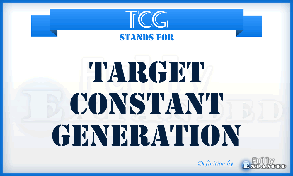 TCG - target constant generation