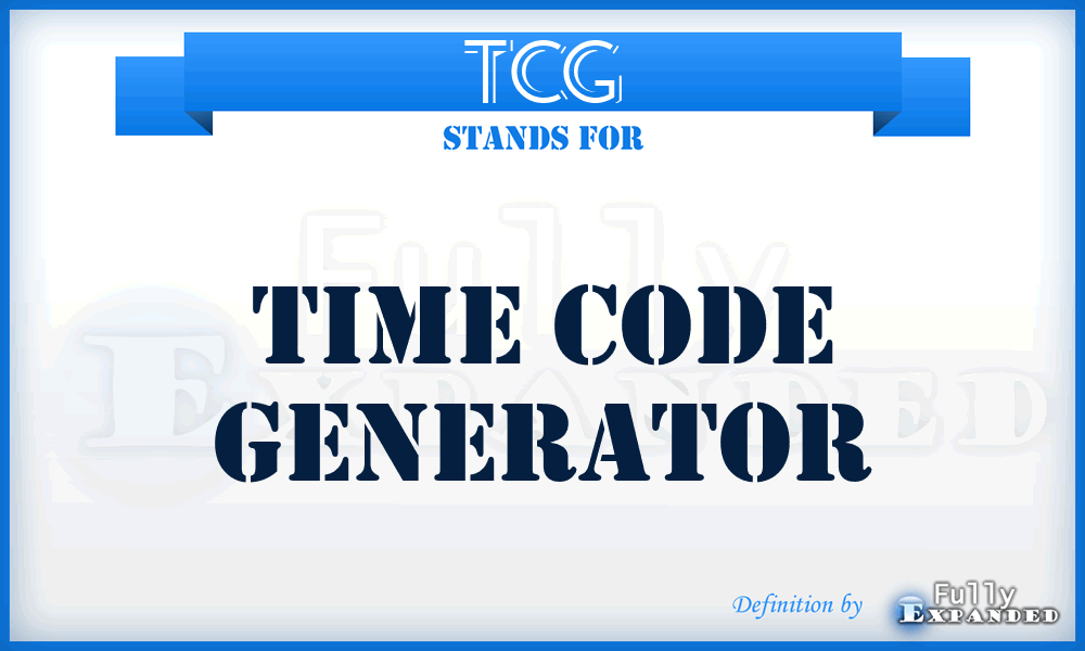 TCG - time code generator