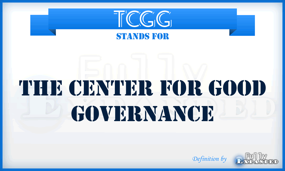 TCGG - The Center for Good Governance