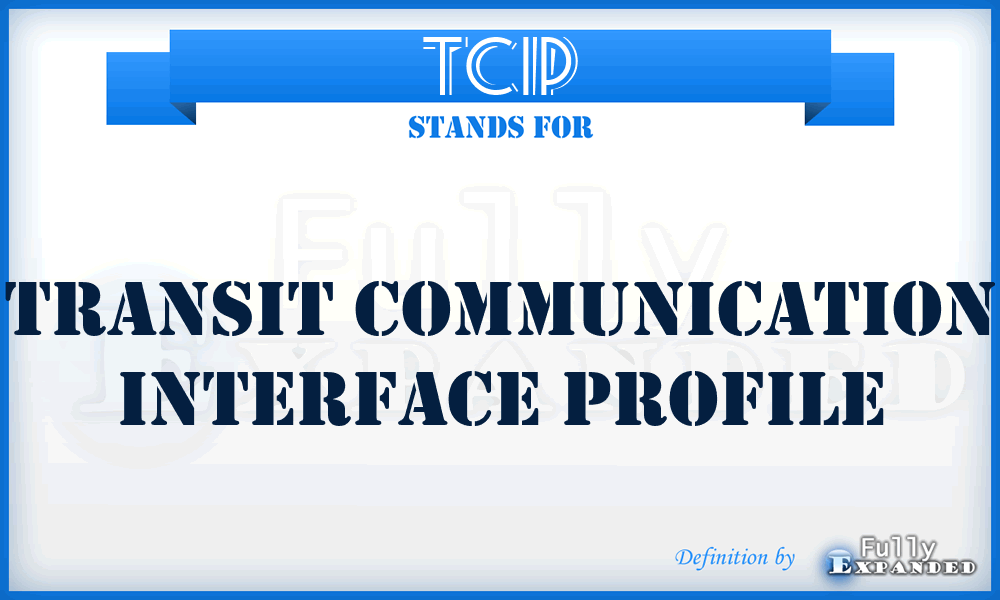 TCIP - Transit Communication Interface Profile