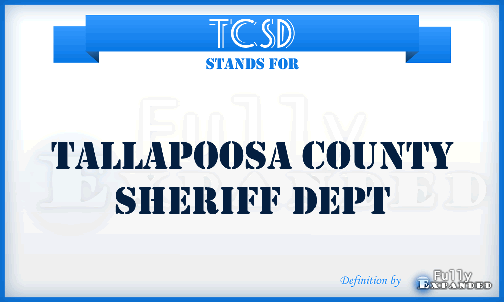 TCSD - Tallapoosa County Sheriff Dept