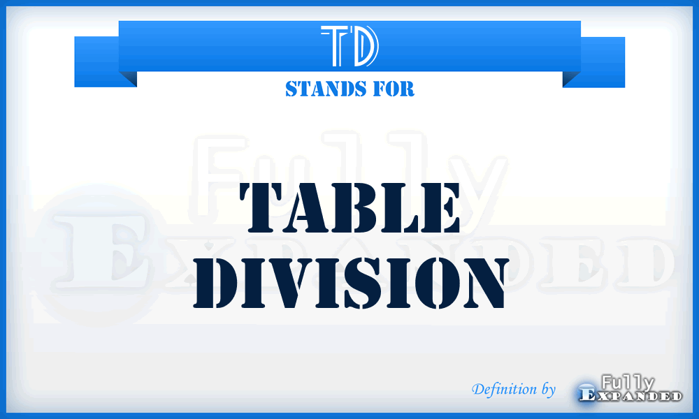 TD - Table Division