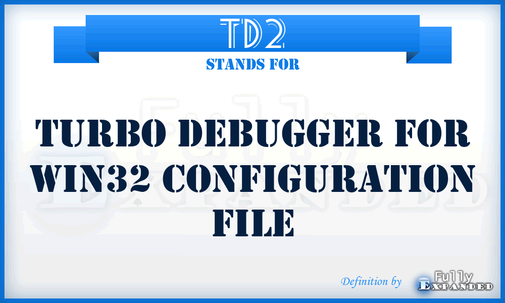 TD2 - Turbo Debugger for Win32 Configuration file