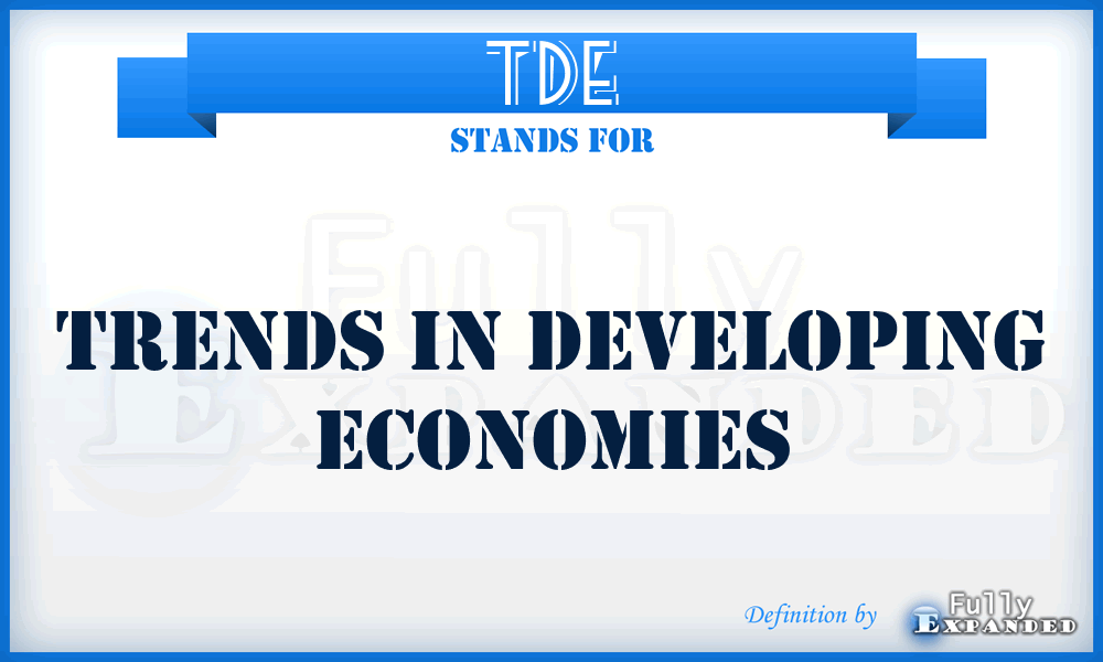 TDE - Trends in Developing Economies