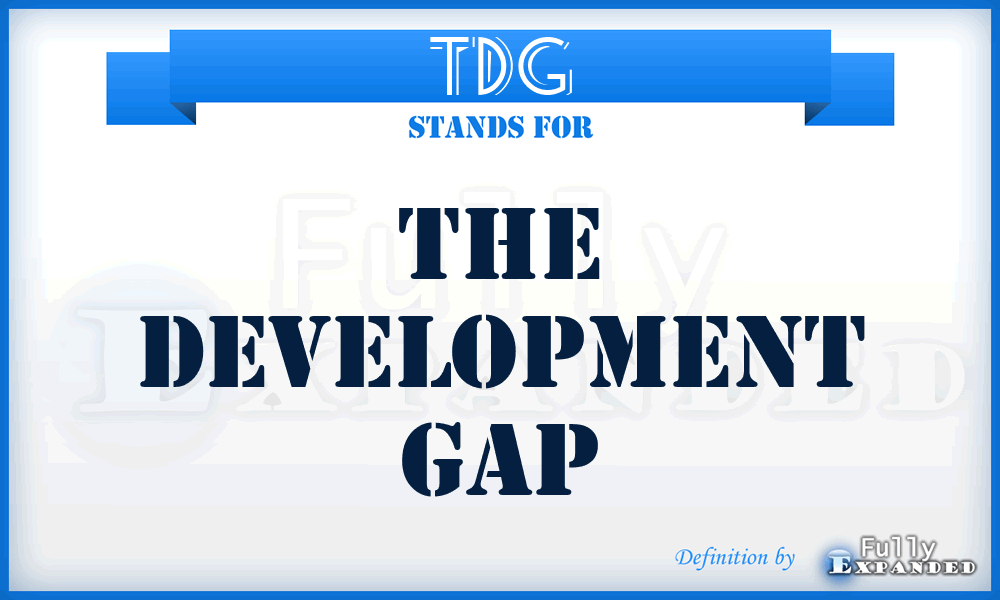 TDG - The Development Gap