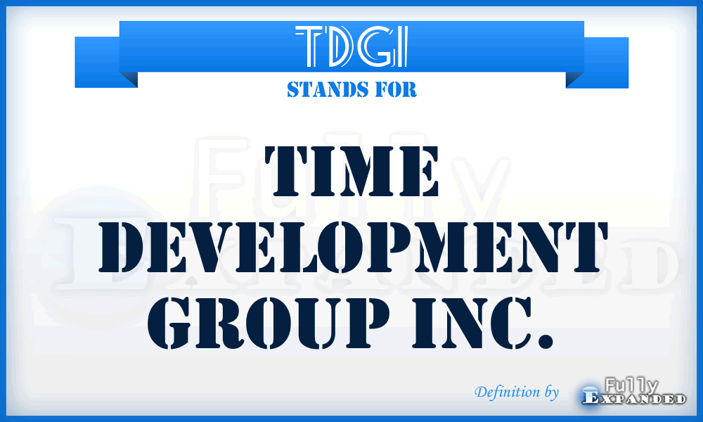 TDGI - Time Development Group Inc.