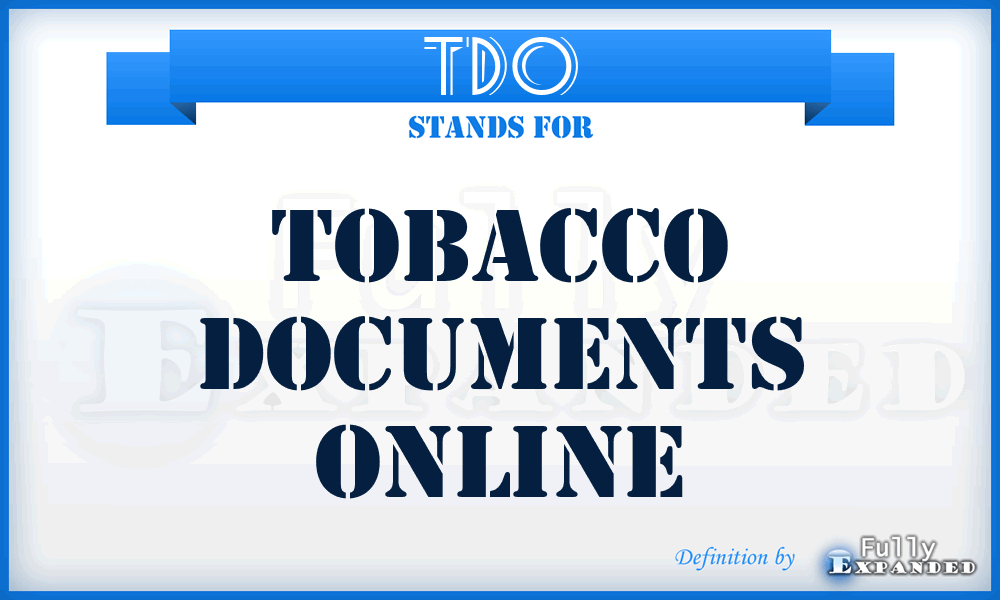 TDO - Tobacco Documents Online