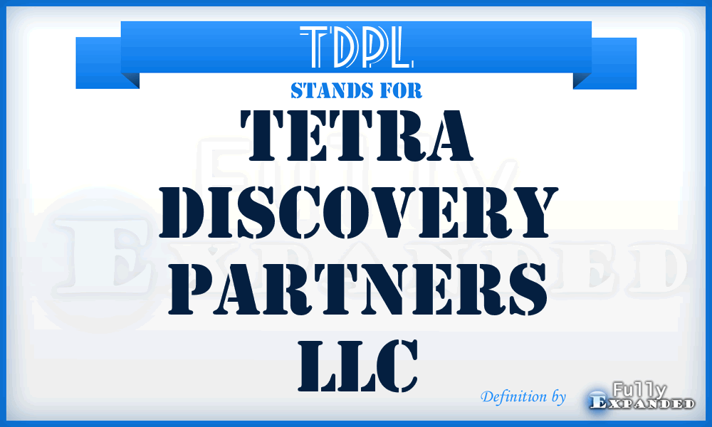 TDPL - Tetra Discovery Partners LLC