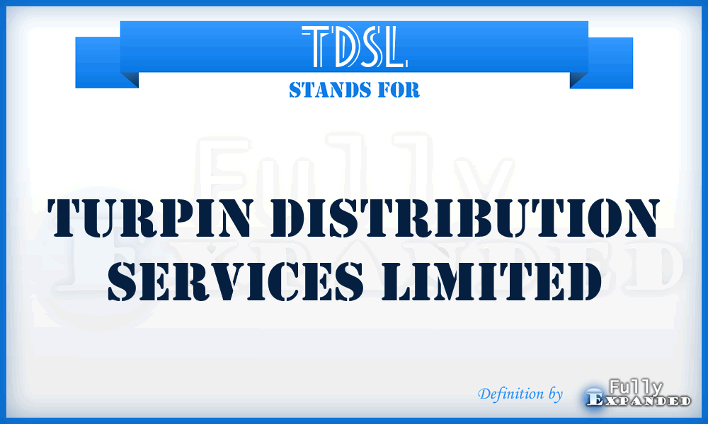 TDSL - Turpin Distribution Services Limited