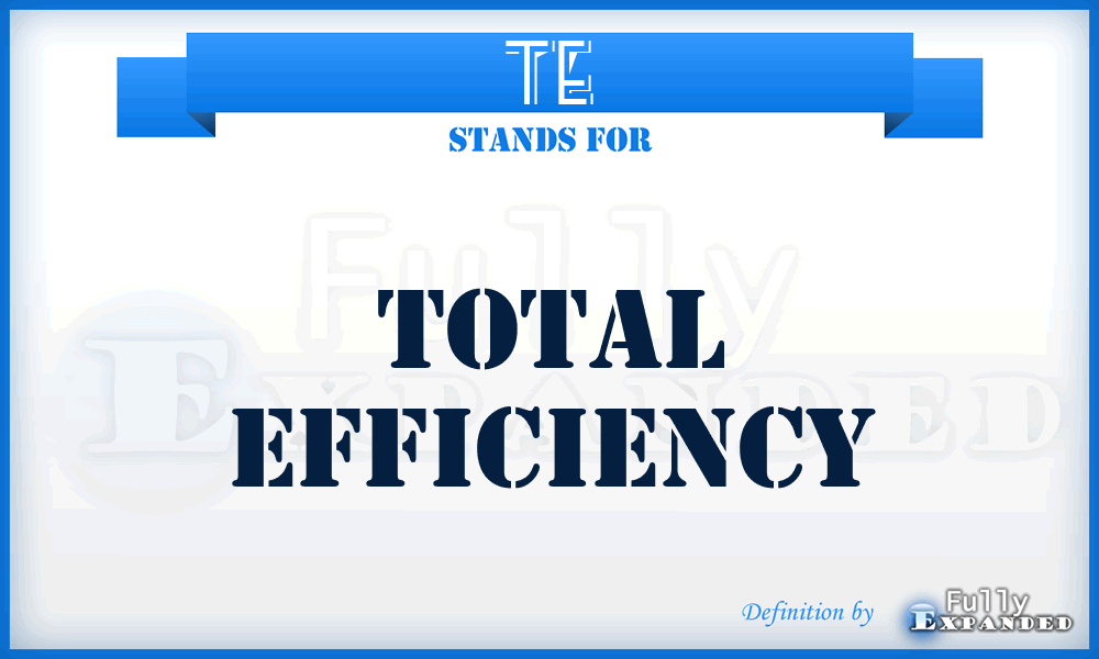 TE - Total Efficiency