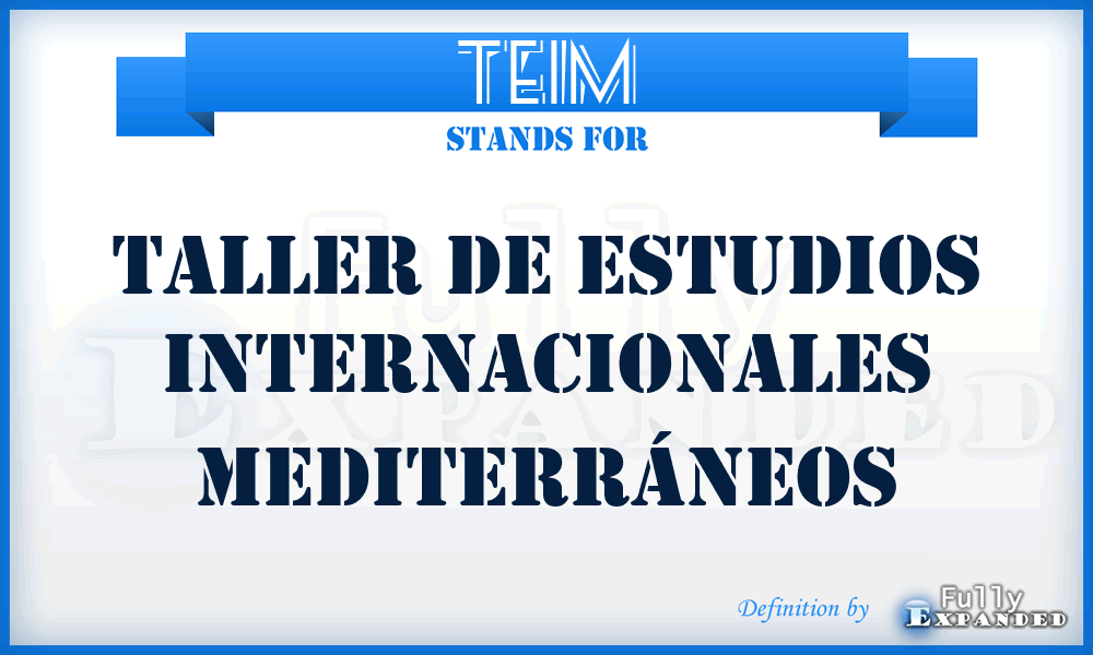 TEIM - Taller de Estudios Internacionales Mediterráneos