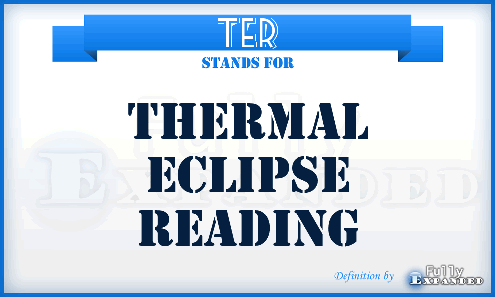 TER - thermal eclipse reading