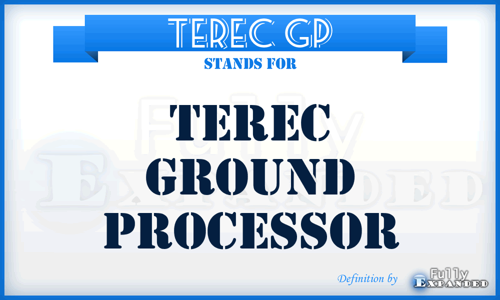 TEREC GP - TEREC Ground Processor