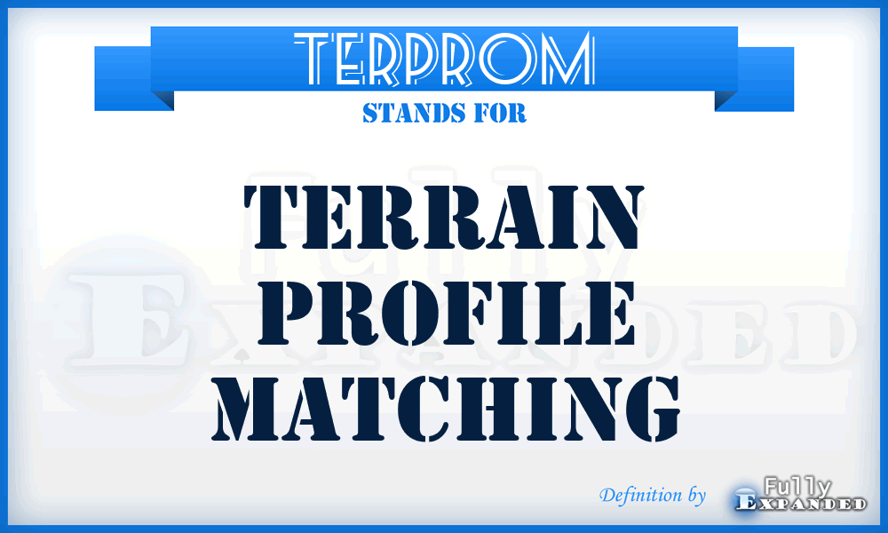 TERPROM - terrain profile matching