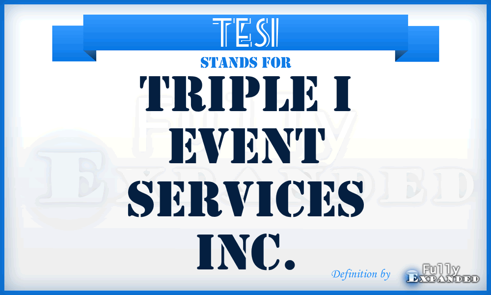 TESI - Triple i Event Services Inc.