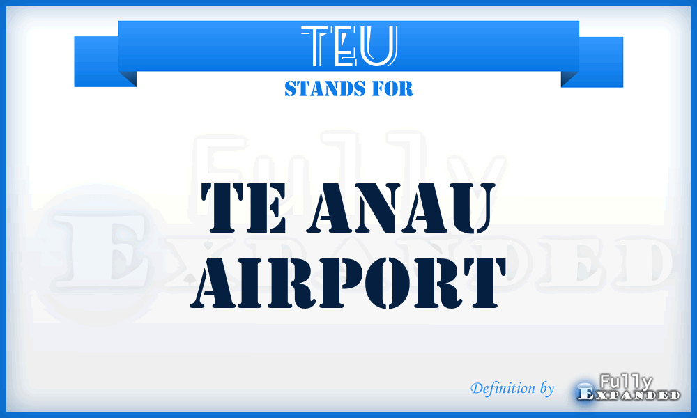 TEU - Te Anau airport