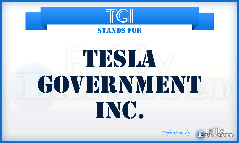 TGI - Tesla Government Inc.