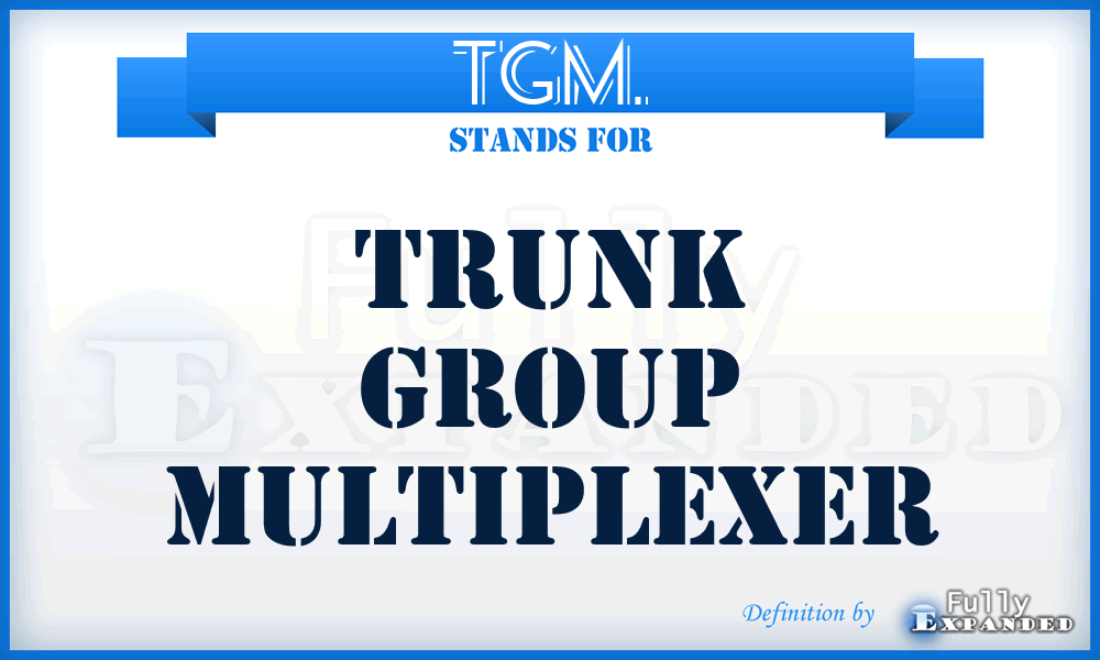 TGM. - Trunk Group Multiplexer
