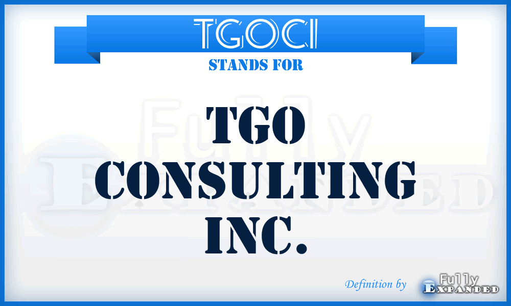 TGOCI - TGO Consulting Inc.