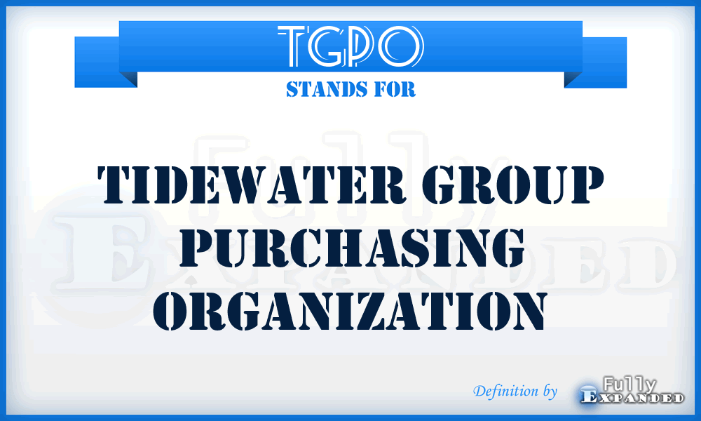 TGPO - Tidewater Group Purchasing Organization