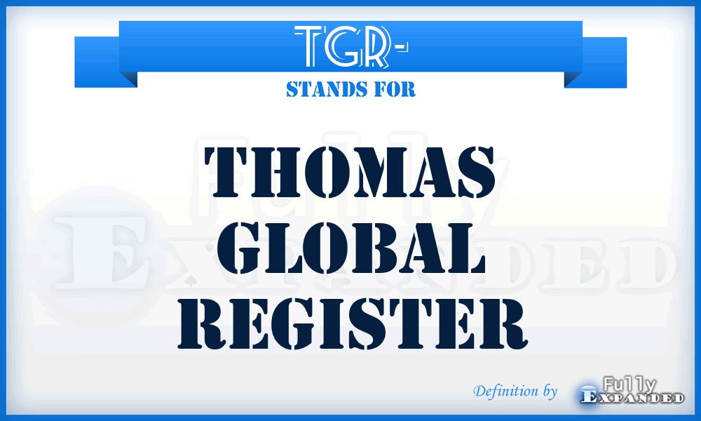 TGR- - Thomas Global Register