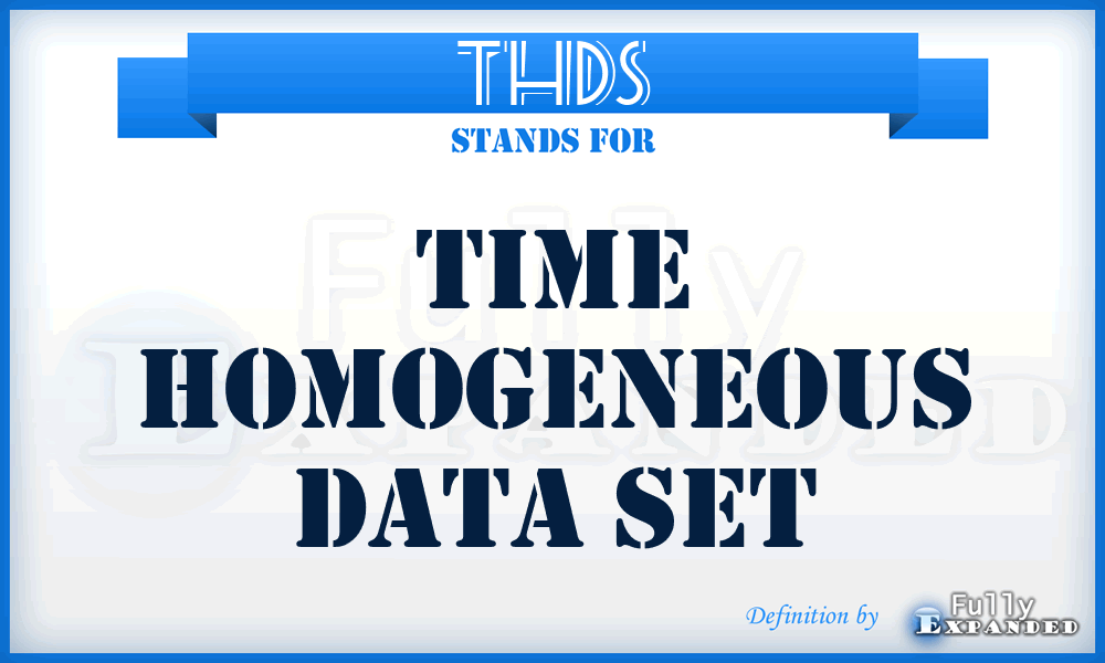 THDS - Time Homogeneous Data Set